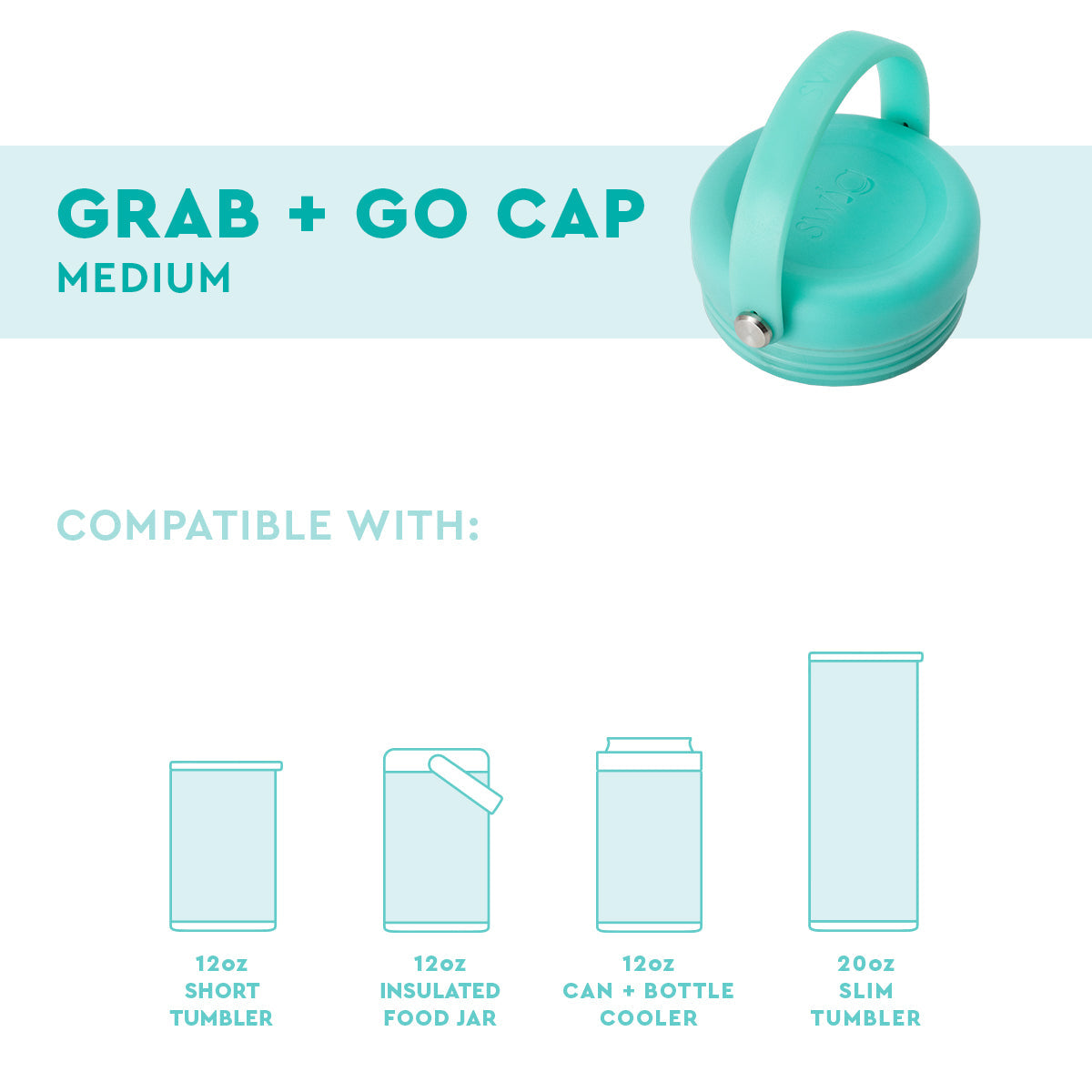 Aqua Grab + Go Cap (12oz Short Tumbler)