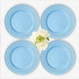 Blue Basketweave Dinner Plates (Set of 4)