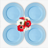 Blue Basketweave Dinner Plates (Set of 4)