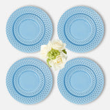 Blue Basketweave Dinner & Starter Plates (Set of 8)