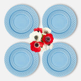 Blue Basketweave Dinner & Starter Plates (Set of 8)