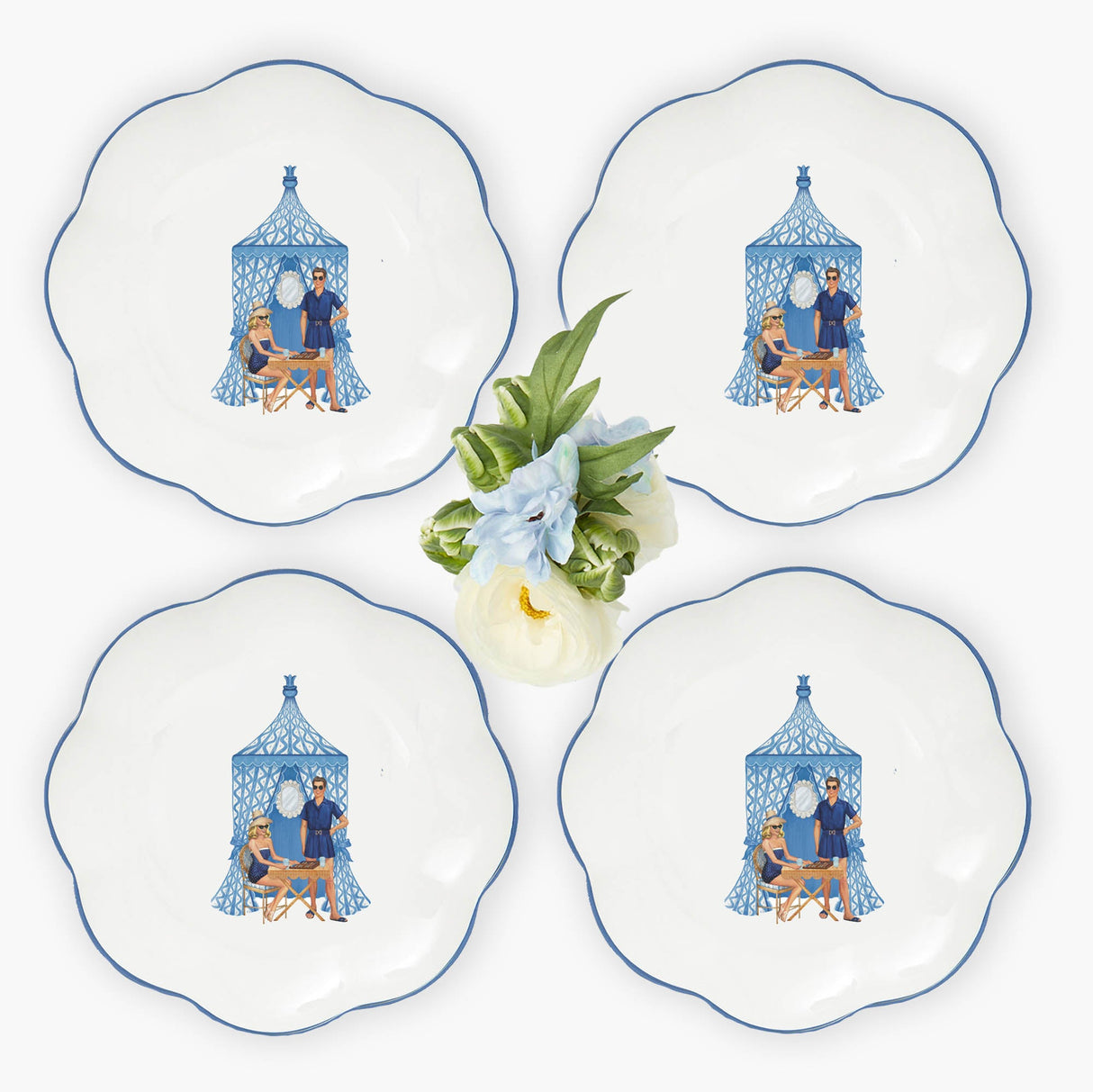 Ikat Pavilion Dinner Plates (Set of 4)