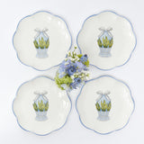 Scalloped Blue Easter Egg Starter Plates (Set of 4)