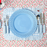 Blue Basketweave Dinner & Starter Plates (Set of 8)