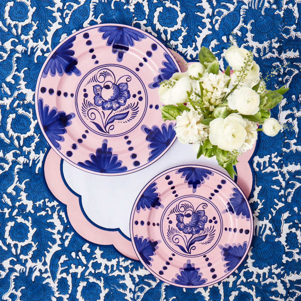 Kamari Pink & Blue Dinner & Starter Plates (Set of 8)