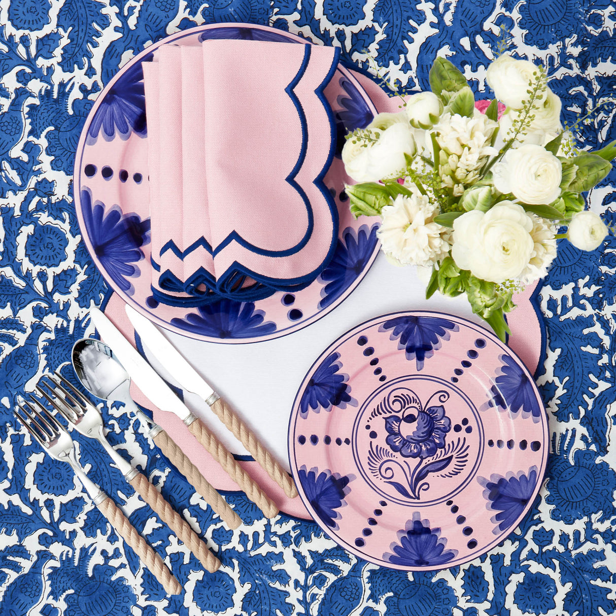 Kamari Pink & Blue Starter Plates (Set of 4)