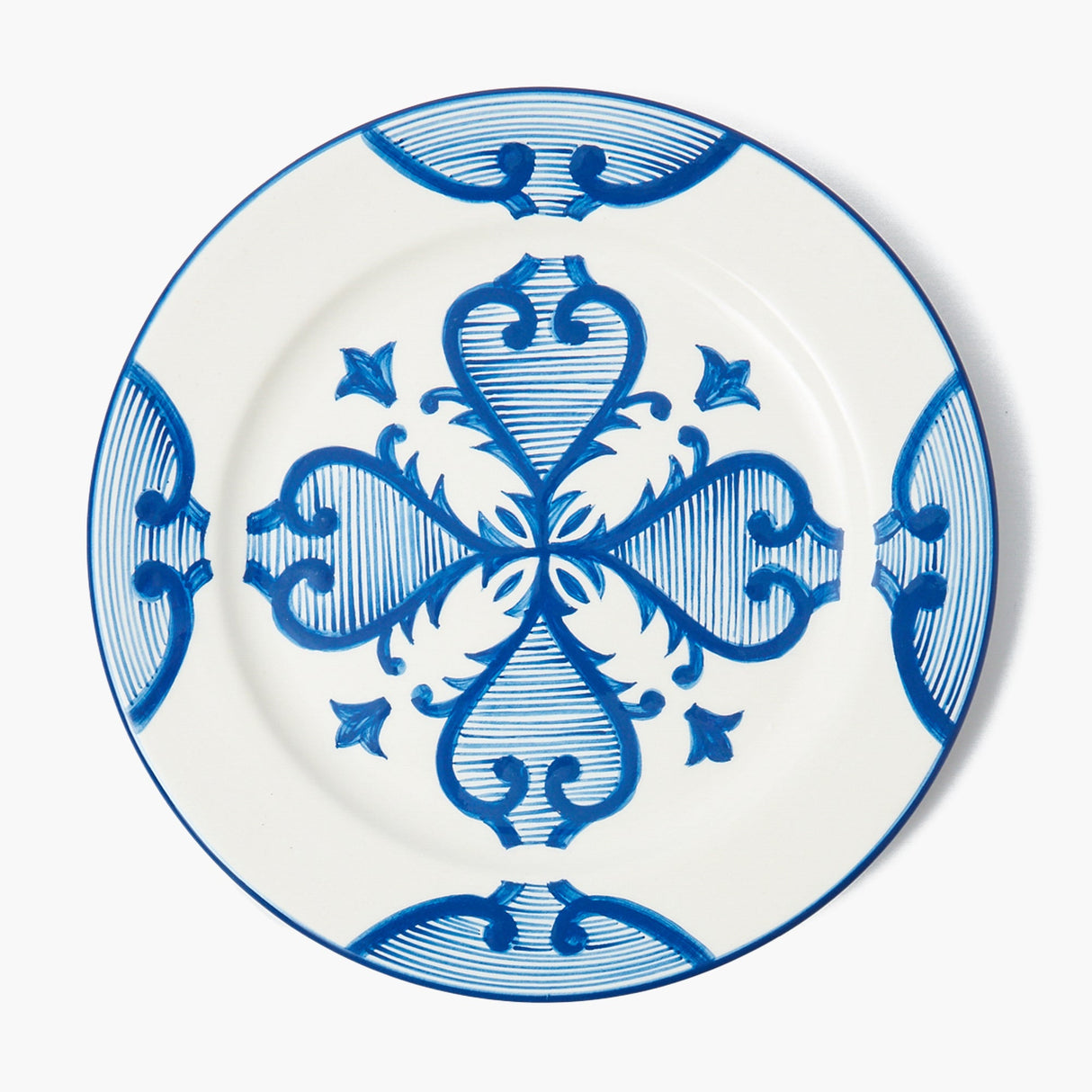 Blue Quatrefoil Starter Plates (Set of 4)