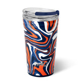 Vaso para fiesta Fanzone azul marino y naranja (24 oz)