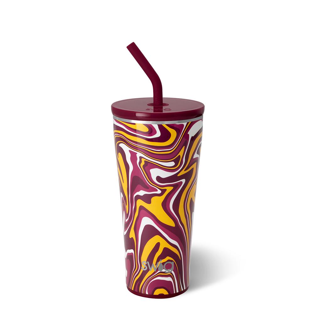 Fanzone Maroon + Yellow Straw Tumbler (32oz)