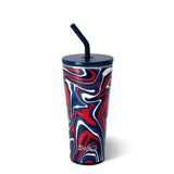 Vaso de paja azul marino y rojo Fanzone (32 oz)