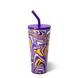 Vaso con pajita morado y amarillo Fanzone (32 oz)