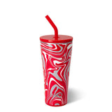 Vaso con pajita roja y gris Fanzone (32 oz)