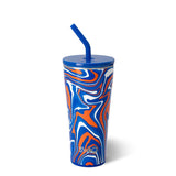 Fanzone Royal + Orange Straw Tumbler (32oz)