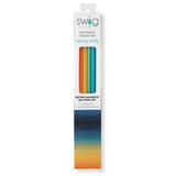 Retro Rainbow Glitter Reusable Straw Set