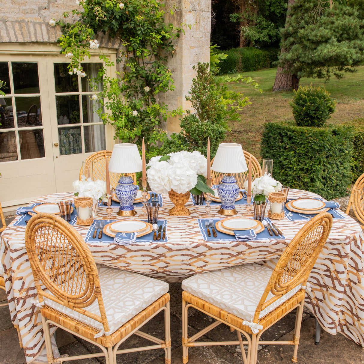 Geometric Bamboo Dinner Plate (Set of 4)