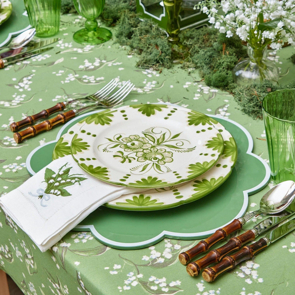 Seville Green Gardênia Starter Plates (Set of 4)