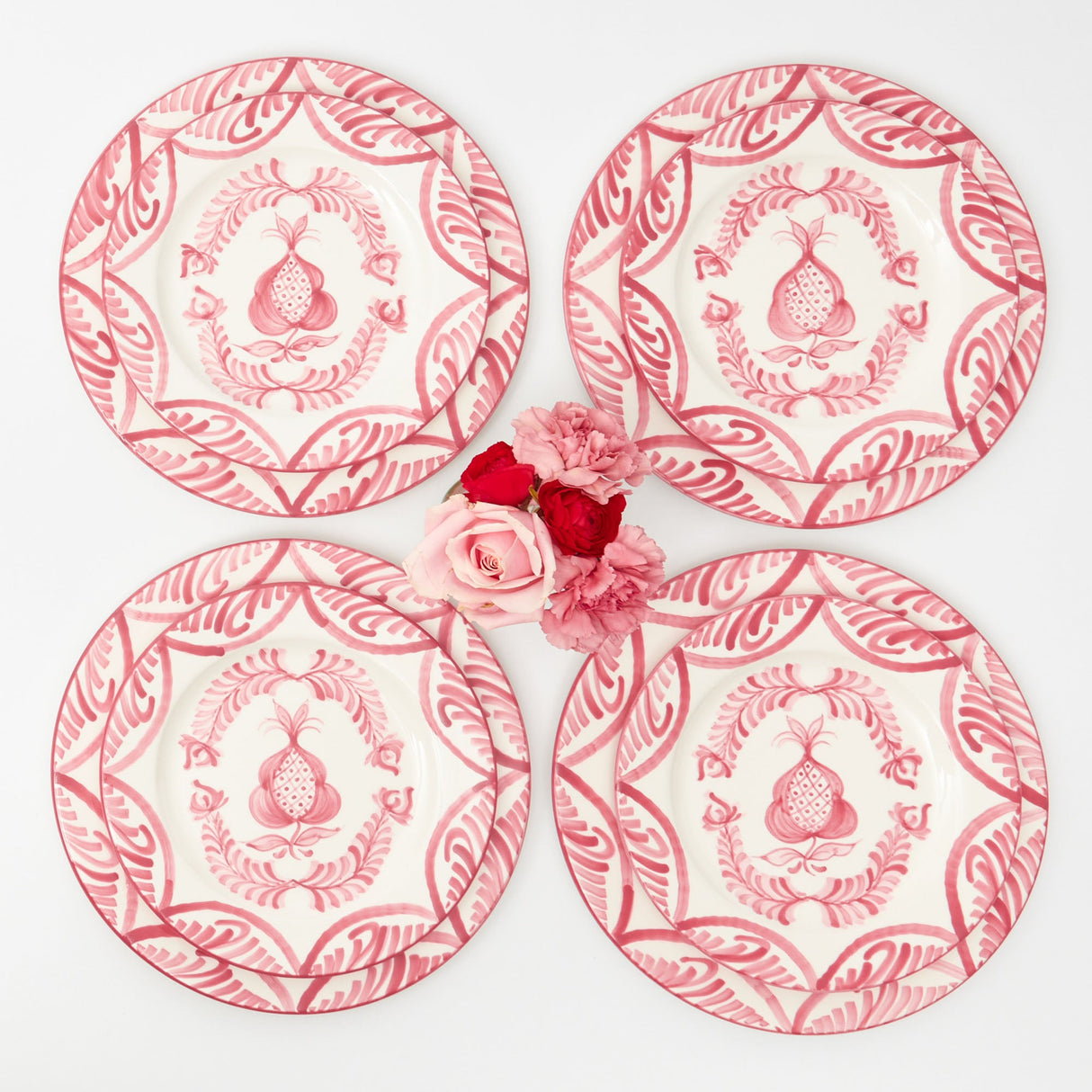 Pink Melograno Dinner & Starter Plates (Set of 8)