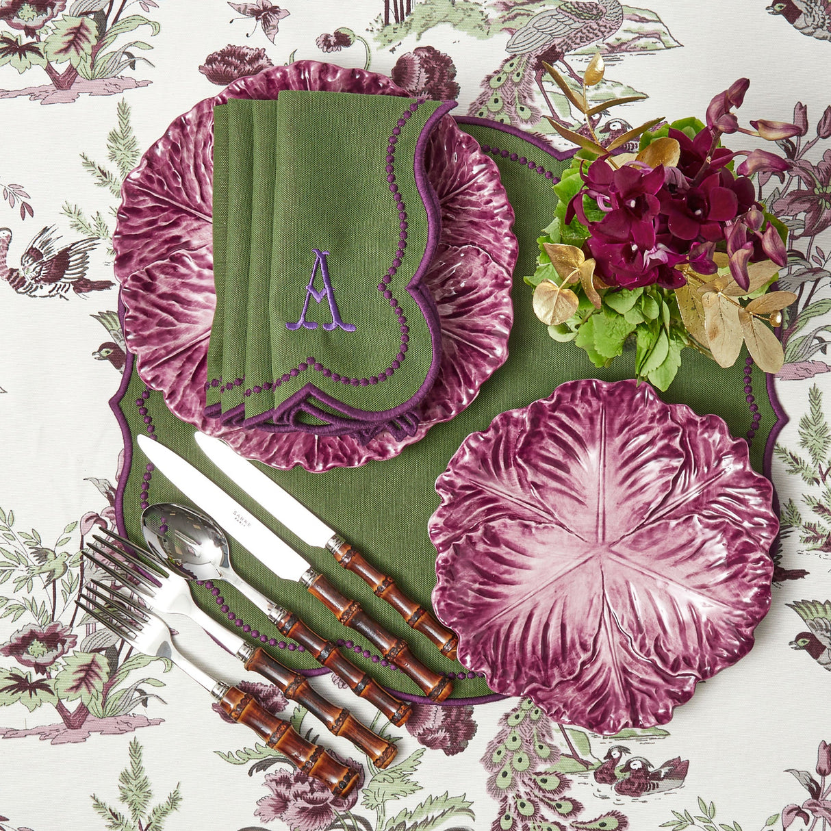 Serena Aubergine Cabbage Starter Plates (Set of 4)