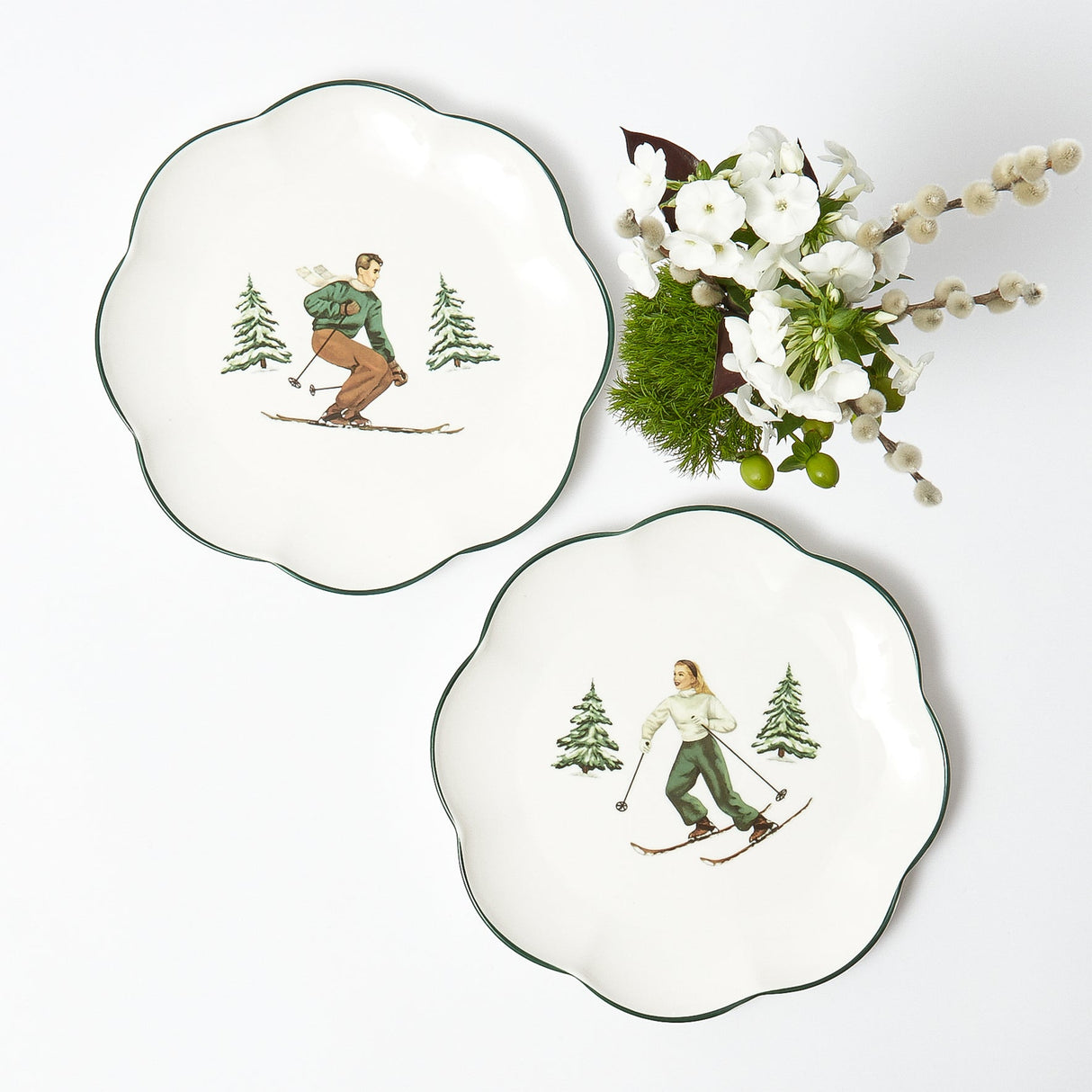 Heidi & Hans Skier Dinner Plate  (Set of 4)