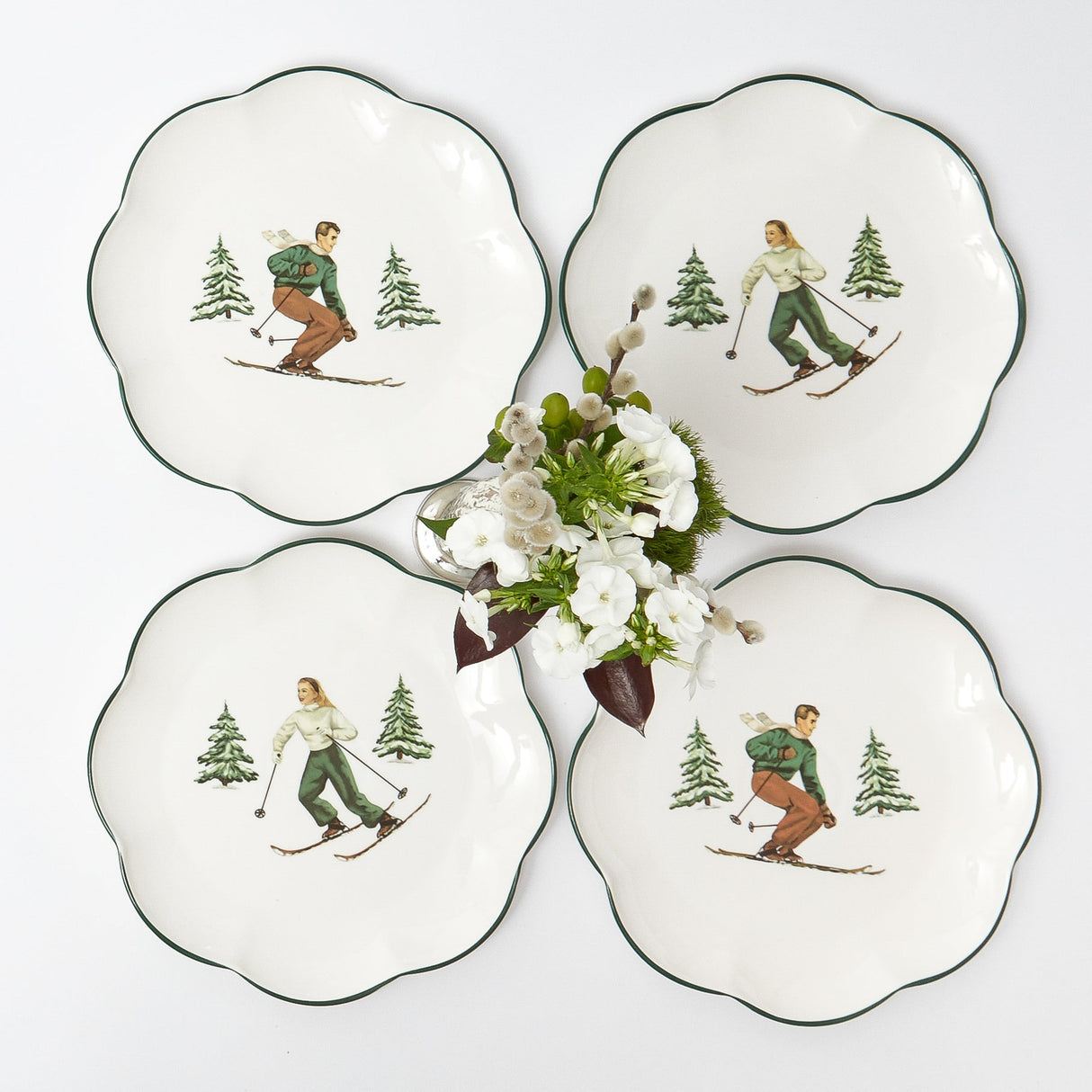 Heidi & Hans Skier Dinner Plate  (Set of 4)