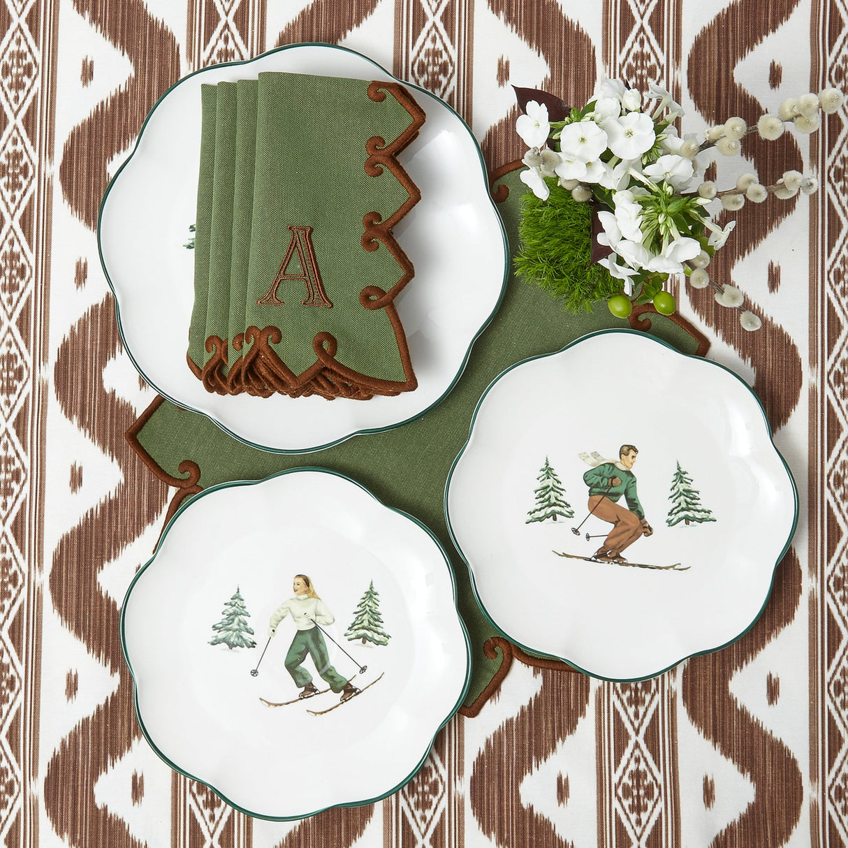 Heidi & Hans Skier Dinner Plate  (Set of 4)