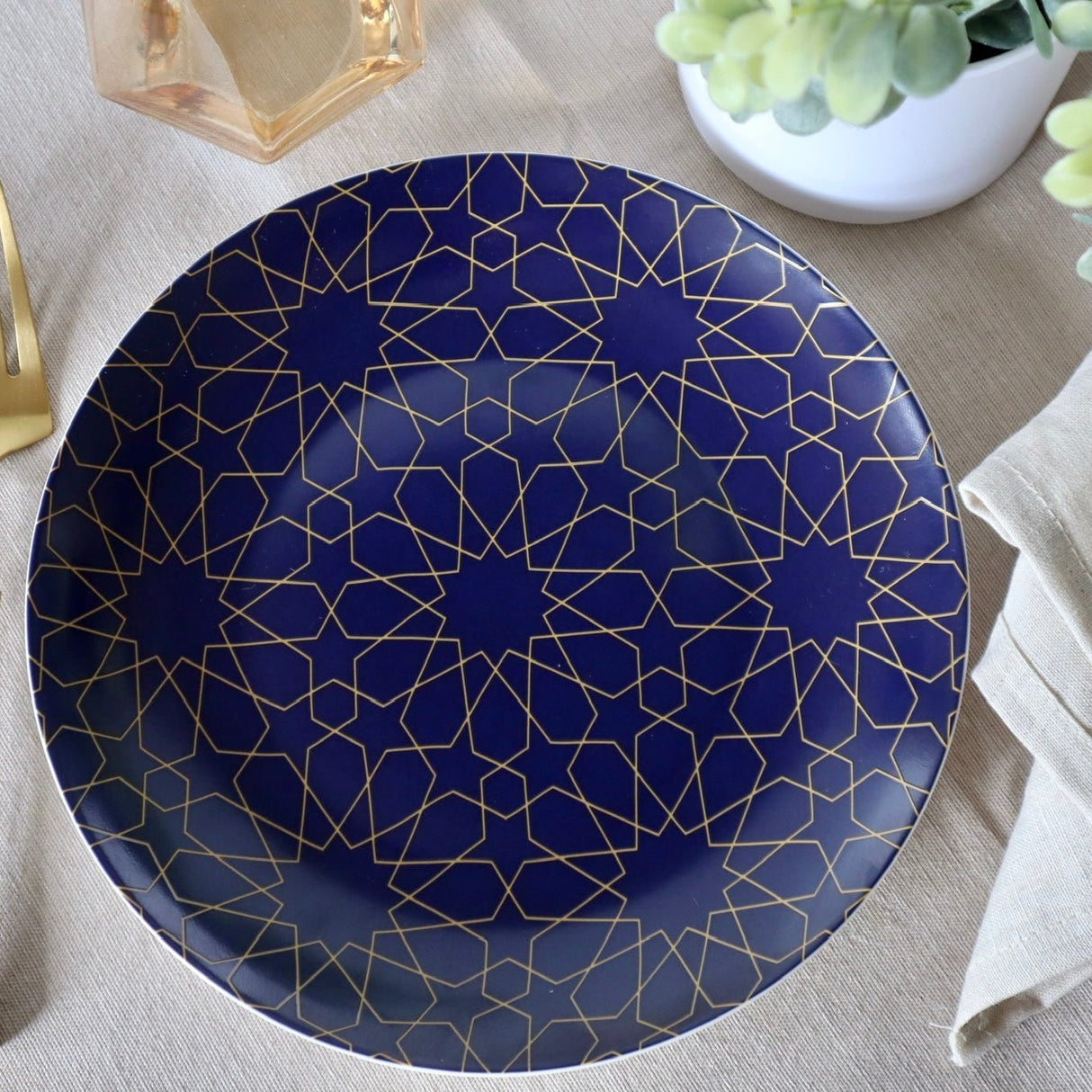 Blue Mosaic Appetizer Plates - Set of 4