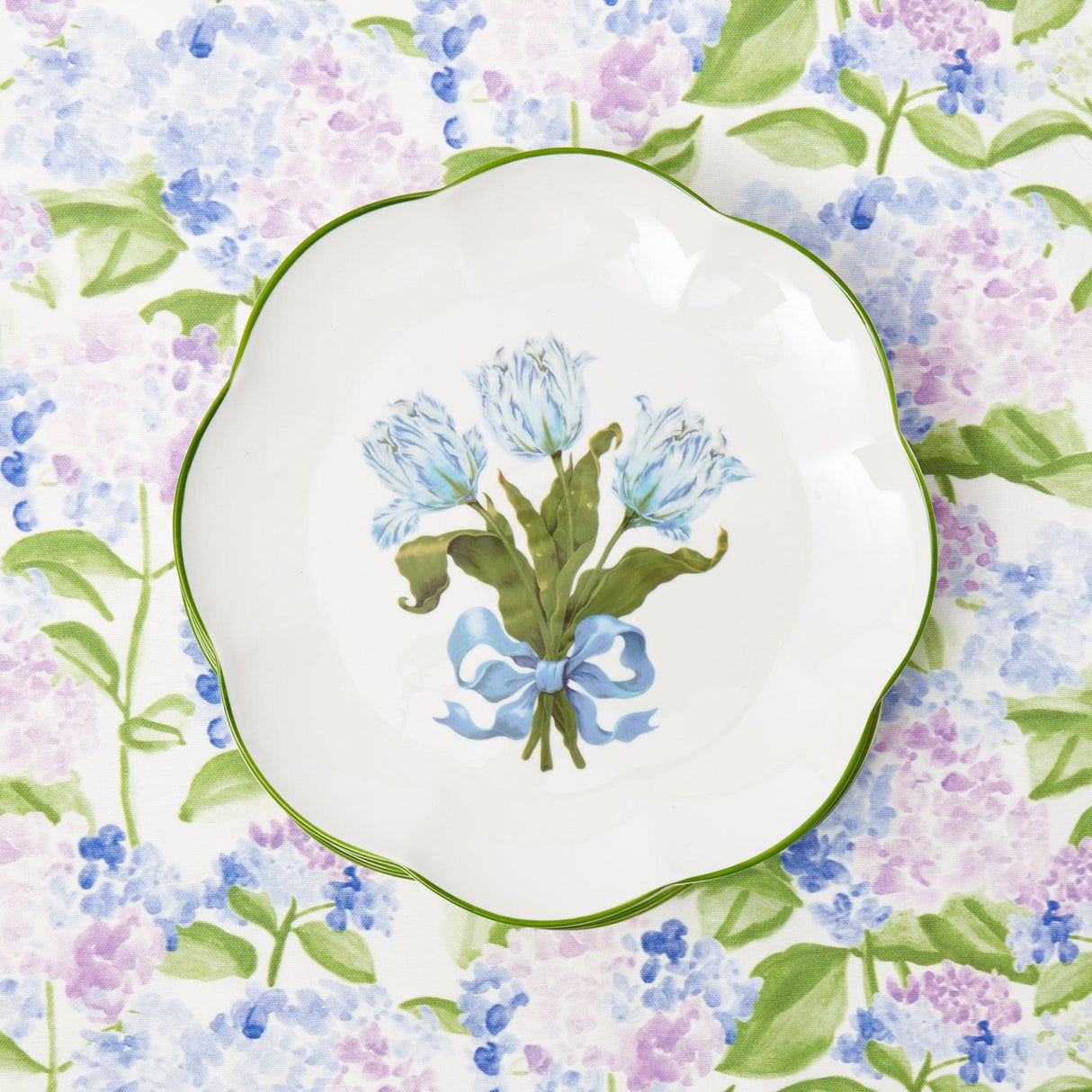 Blue Tulip Dinner & Starter Plates (Set of 8)