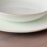 Camille Bone China Dinnerware Set - White/Pistachio