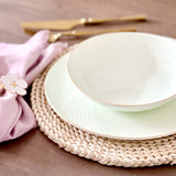 Camille Bone China Dinnerware Set - White/Pistachio