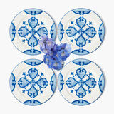 Blue Quatrefoil Starter Plates (Set of 4)