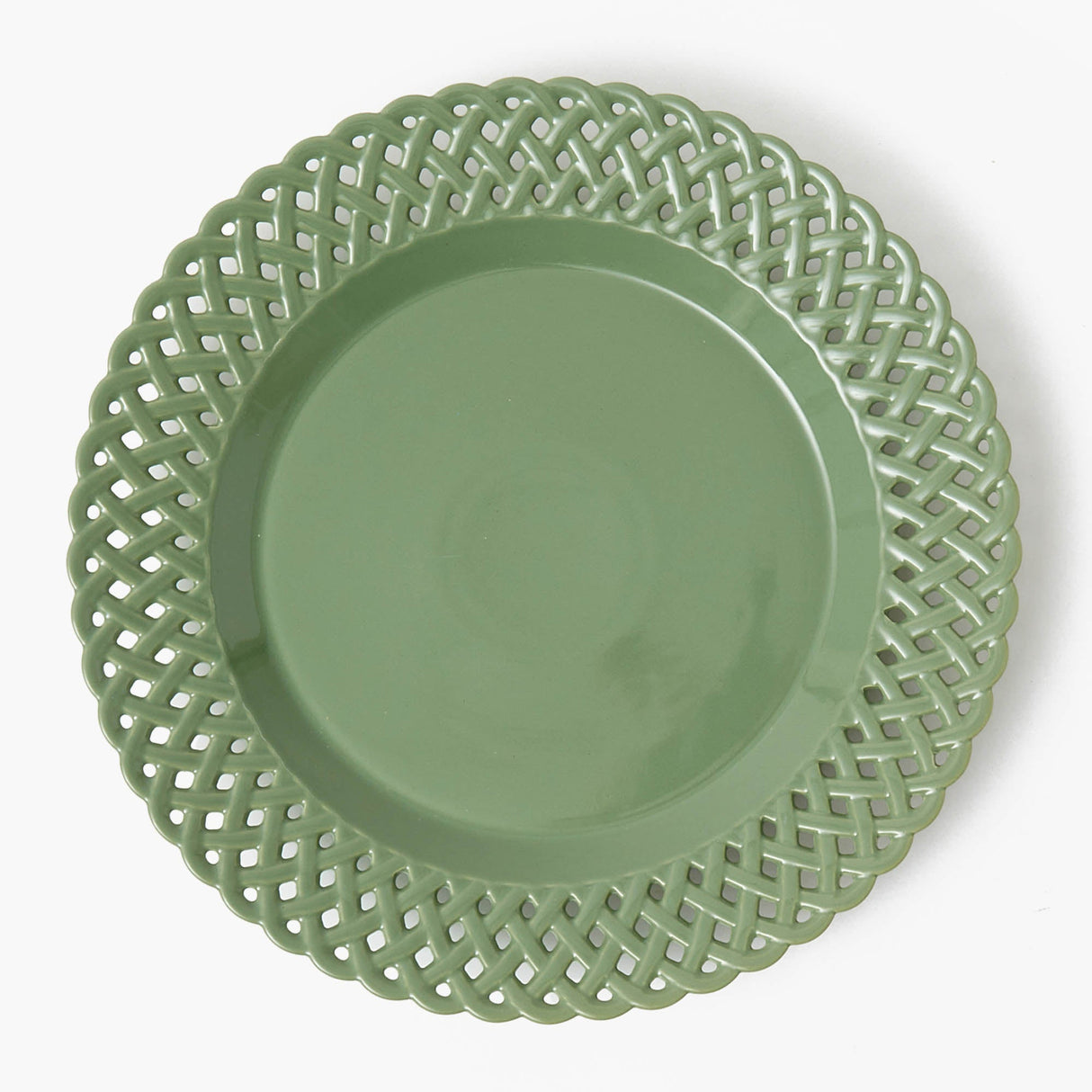 Sage Basketweave Starter Plates (Set of 4)