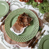 Sage Basketweave Dinner & Starter Plates (Set of 8)