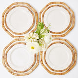 Geometric Bamboo Dinner & Starter Plates (Set of 8)