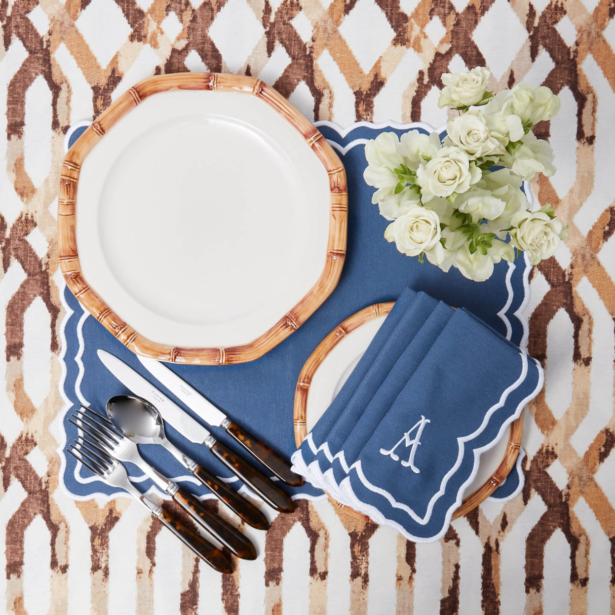 Geometric Bamboo Dinner Plate (Set of 4)