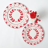 Elizabeth Red Garland Dinner & Starter Plates (Set of 8)