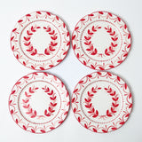 Elizabeth Red Garland Starter Plates (Set of 4)