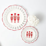 White Lace Nutcracker Dinner & Starter Plates (Set of 8)