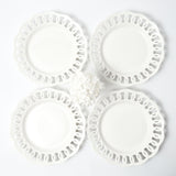 White Lace Dinner Plates (Set of 4)