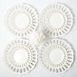 White Lace Dinner & Starter Plates (Set of 8)