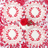 Elizabeth Red Garland Dinner Plates (Set of 4)