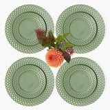 Sage Basketweave Dinner & Starter Plates (Set of 8)