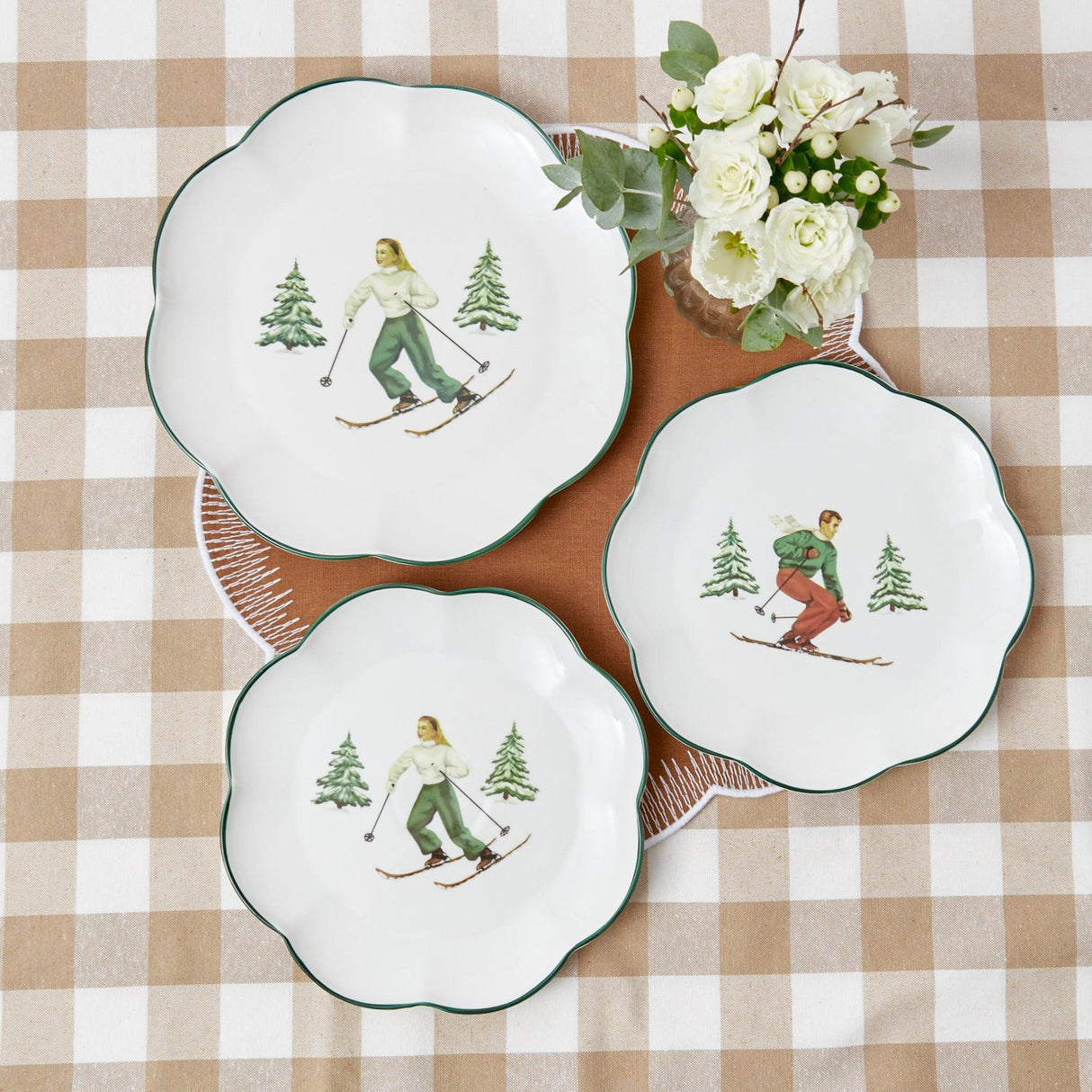 Heidi & Hans Skier Dinner Plate  (Set of 4)