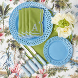 Blue Basketweave Dinner & Starter Plates (Set of 8)