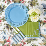 Blue Basketweave Dinner Plates (Set of 4)