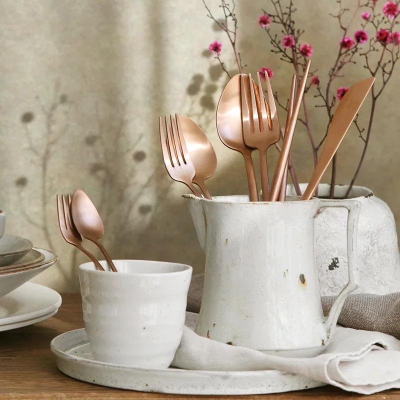 Jewel Flatware Set - Rose Gold