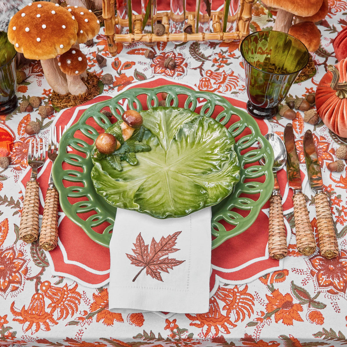 Porcini Mushroom Cabbage Plates (Set of 4)