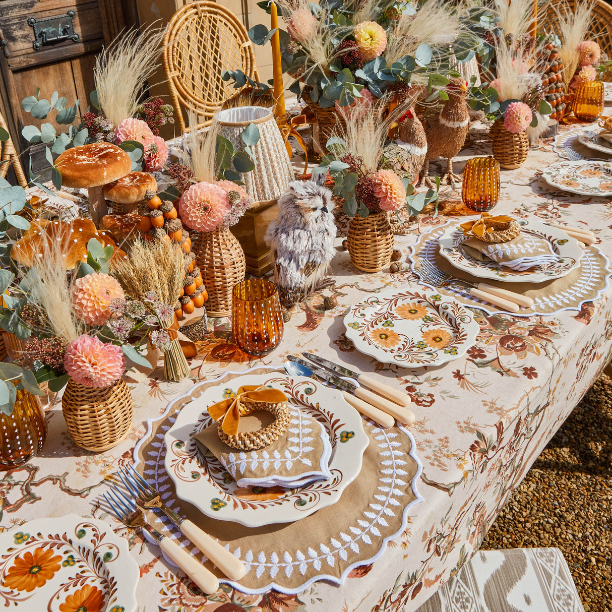 Autumn Flowers Dinner Plates (Set of 4)