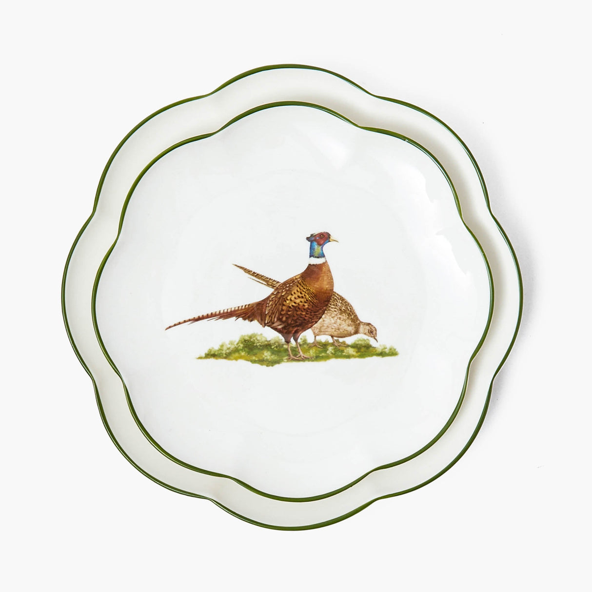 Scalloped Pheasant Dinner & Starter Plates (Set of 8)