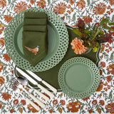 Sage Basketweave Starter Plates (Set of 4)