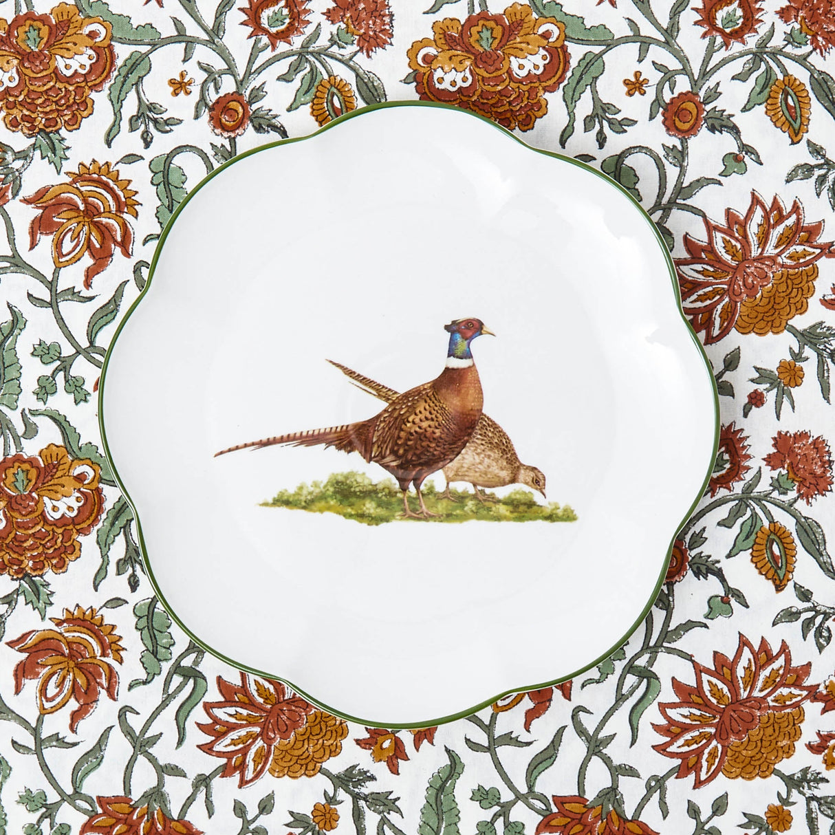 Scalloped Pheasant Dinner & Starter Plates (Set of 8)